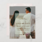 予算写真のレイヤー結婚式招待状 (正面/裏面)