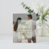 予算写真のレイヤー結婚式招待状 (スタンド正面)