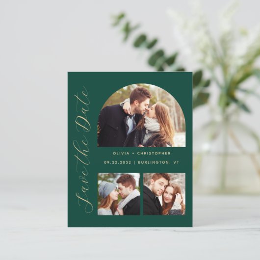 予算写真アーチエメラルド金ゴールド日付の保存 (スタンド正面)