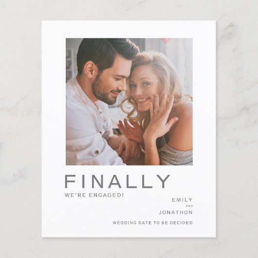 予算写真シンプルタイポグラフィ婚約発表 (正面)