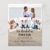 予算写真婚約引用文招待状 – 任意の色 (正面)