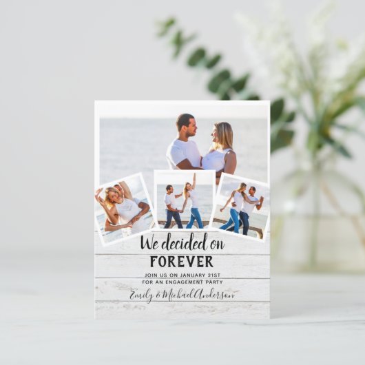 予算写真婚約引用文招待状 – 任意の色 (スタンド正面)