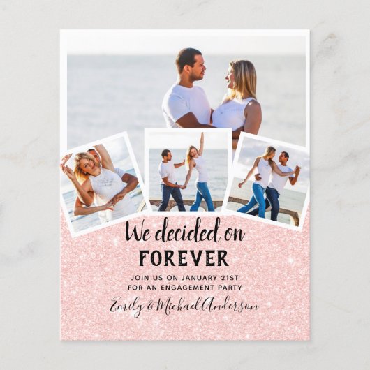 予算写真婚約引用文招待状 – 任意の色 チラシ (正面)