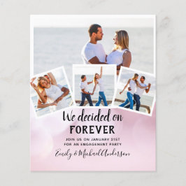 予算写真婚約引用文招待状 – 任意の色 チラシ