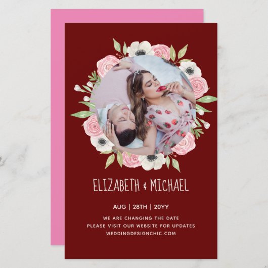 予算写真結婚の日付の変更フローラ (正面/裏面)