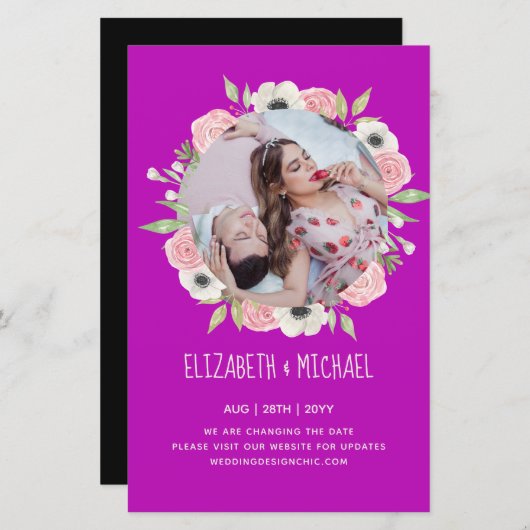 予算写真結婚の日付の変更フローラ (正面/裏面)