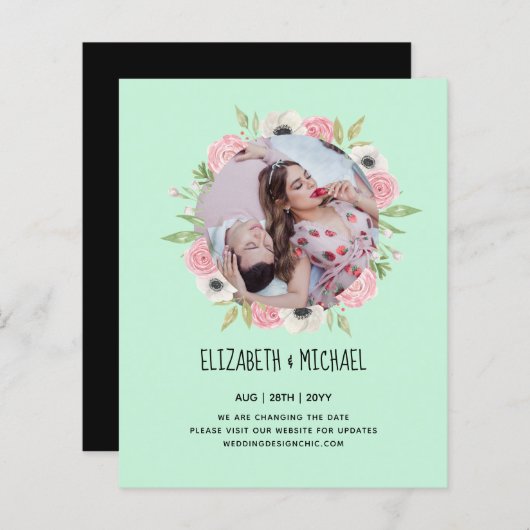 予算写真結婚の日付の変更フローラ (正面/裏面)