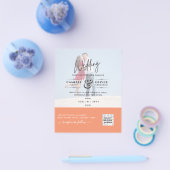 予算写真結婚のQRスキャンコード招待状 チラシ (シングル)