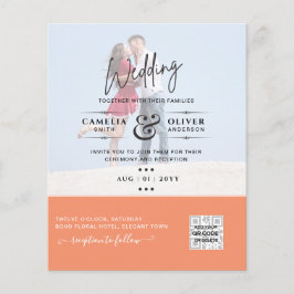 予算写真結婚のQRスキャンコード招待状 チラシ