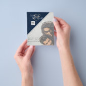 予算写真 保存日付 青いQRコード 返信 チラシ (手)