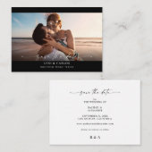 予算写真&書道3時モダン間救日付 ノートカード (正面/裏面)