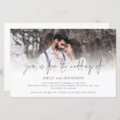 予算写真QRコード参加結婚式招待状 (正面/裏面)