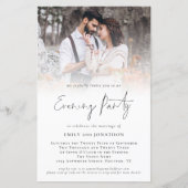 予算写真QRコード結婚の夕べパーティー招待状 (正面)