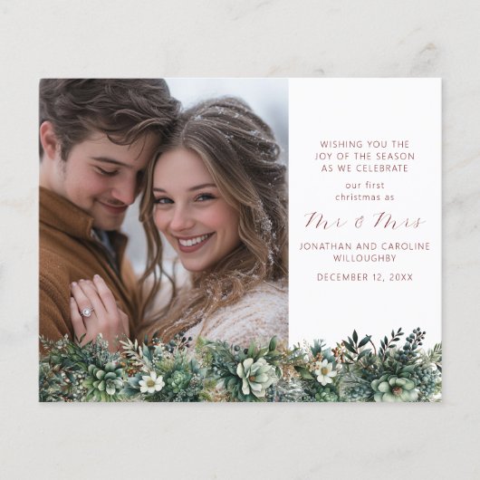 予算初めてのクリスマスミスター&ミセス・クリスマスカード (正面)