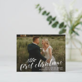 予算初めてのクリスマス結婚の写真 シーズンポストカード (スタンド正面)