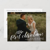 予算初めてのクリスマス結婚の写真 シーズンポストカード (正面/裏面)