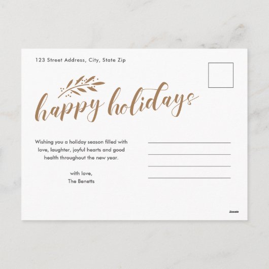 予算初めてのクリスマス結婚の写真 シーズンポストカード (裏面)