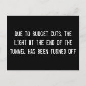 予算削減、Tuの端にライトが原因で ポストカード (正面)