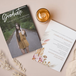 予算卒業スクリプトの写真パーティー 招待状