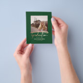 予算卒業モダン写真エレガント招待状 チラシ (手)