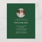 予算卒業モダン写真エレガント招待状 チラシ (裏面)