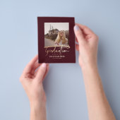 予算卒業モダン写真エレガント招待状 チラシ (手)