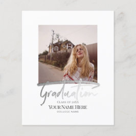 予算卒業モダン写真エレガント招待状 チラシ