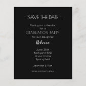 予算卒業モダン日付カードの保存 (裏面)