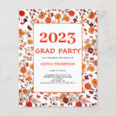 予算卒業レトロフローラパーティの招待状 チラシ (正面)
