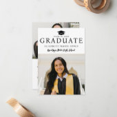 予算卒業生グラッドキャップ写真卒業カード ノートカード (正面/裏面インサイチュ)