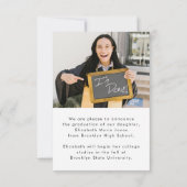 予算卒業生グラッドキャップ写真卒業カード ノートカード (裏面)