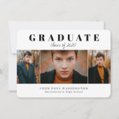 予算卒業生3写真卒業のお知らせ ノートカード (正面)