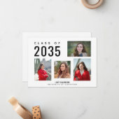 予算卒業生4写真スタイルコラージュ卒業 ノートカード (正面/裏面インサイチュ)