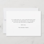 予算卒業生4写真スタイルコラージュ卒業 ノートカード (裏面)