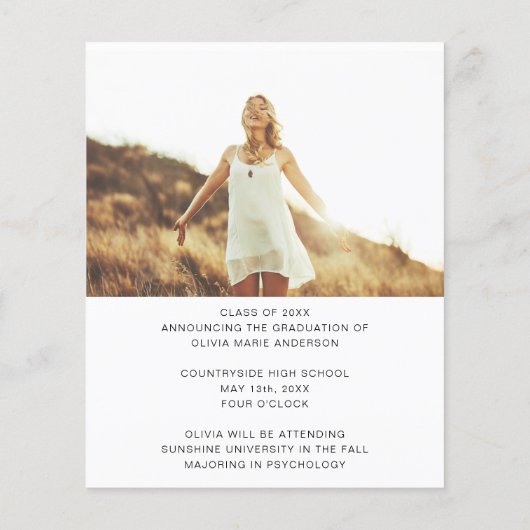 予算卒業発表フォトミニマル版 チラシ (裏面)