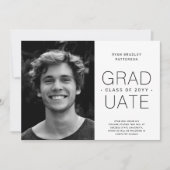 予算卒業発表フォトミニマル版 案内状 (正面)