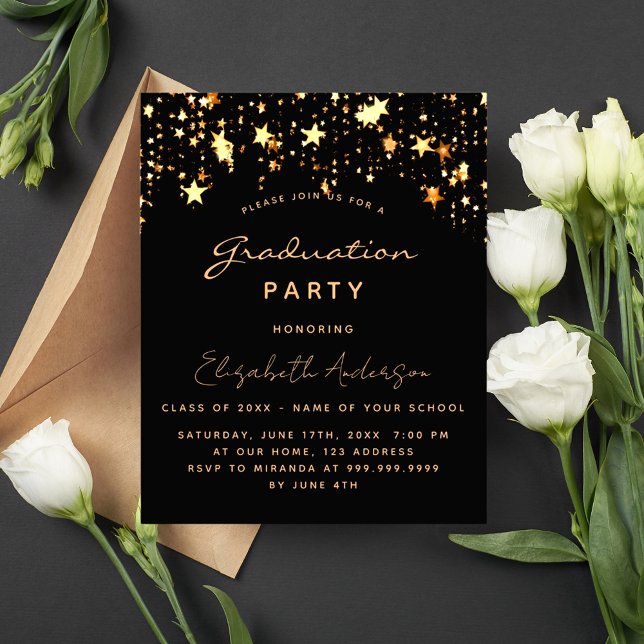 予算卒業2024パーティーブラック金ゴールド星 (クリエイターアップロード済み)