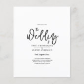 予算印刷またはデジタルダウンロード結婚式の招待 (正面)