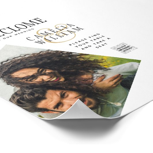 予算印刷またはデジタルダウンロード結婚式の招待 ポスター (角)