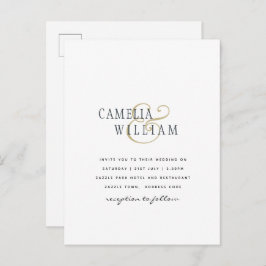 予算印刷またはデジタルダウンロード結婚式の招待 ポストカード