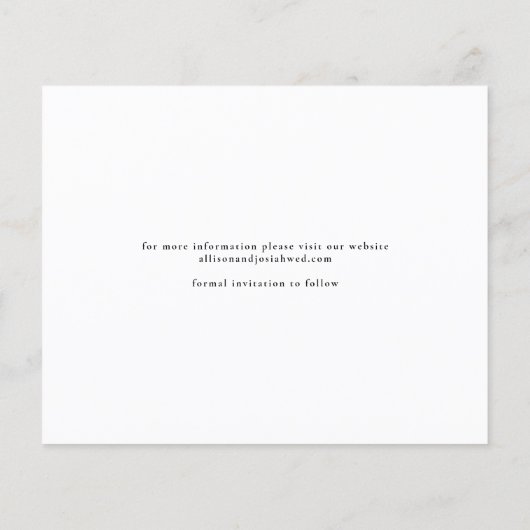 予算名エレガント写真結婚式の日付の保存 (裏面)