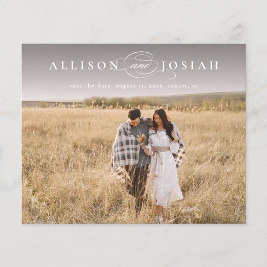 予算名エレガント写真結婚式の日付の保存 (正面)