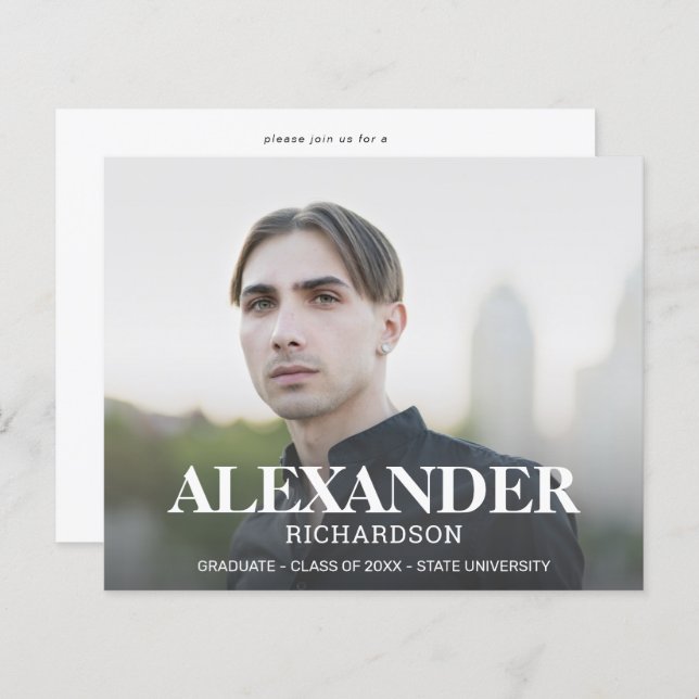 予算名モダン写真卒業パーティー (正面/裏面)