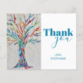 予算名前をカスタムするツリーオブライフサンキューカード (正面)