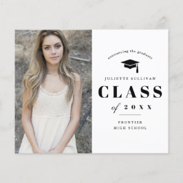 予算型ミニマル写真卒業招待状