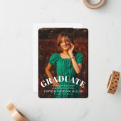 予算大学院の写真の卒業発表 ノートカード (正面/裏面インサイチュ)