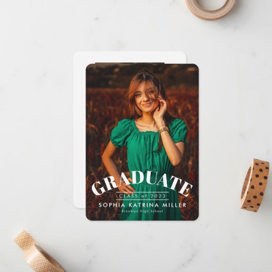 予算大学院の写真の卒業発表 ノートカード (正面/裏面インサイチュ)