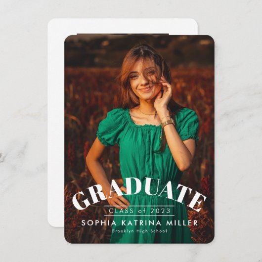 予算大学院の写真の卒業発表 ノートカード (正面/裏面)