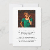 予算大学院の写真の卒業発表 ノートカード (裏面)