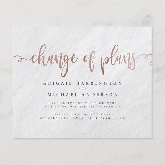 予算大理石およびバラ金ゴールドスクリプトの計画の変更 (正面)